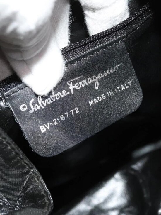 Salvatore Ferragamo Backpack Nylon Black Silver Auth 130220 main image 4